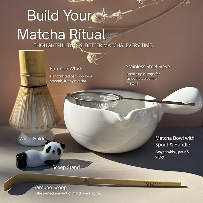 HAPPY PATH & CO Bamboo Whisk for Japanese Matcha Tea