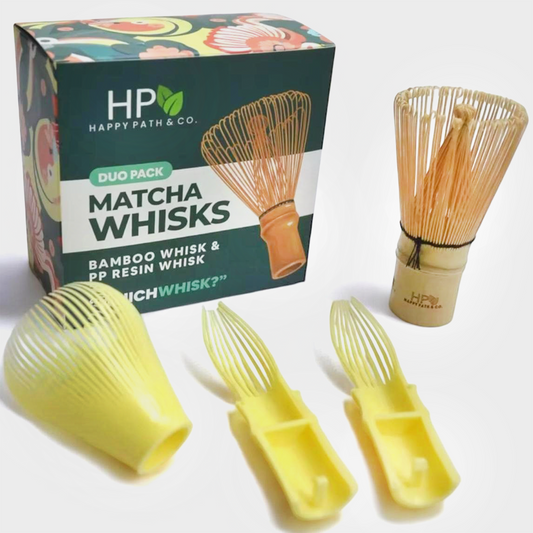 Dual Matcha Whisk Set-Bamboo Whisk (chasen) & Resin Matcha Whisk