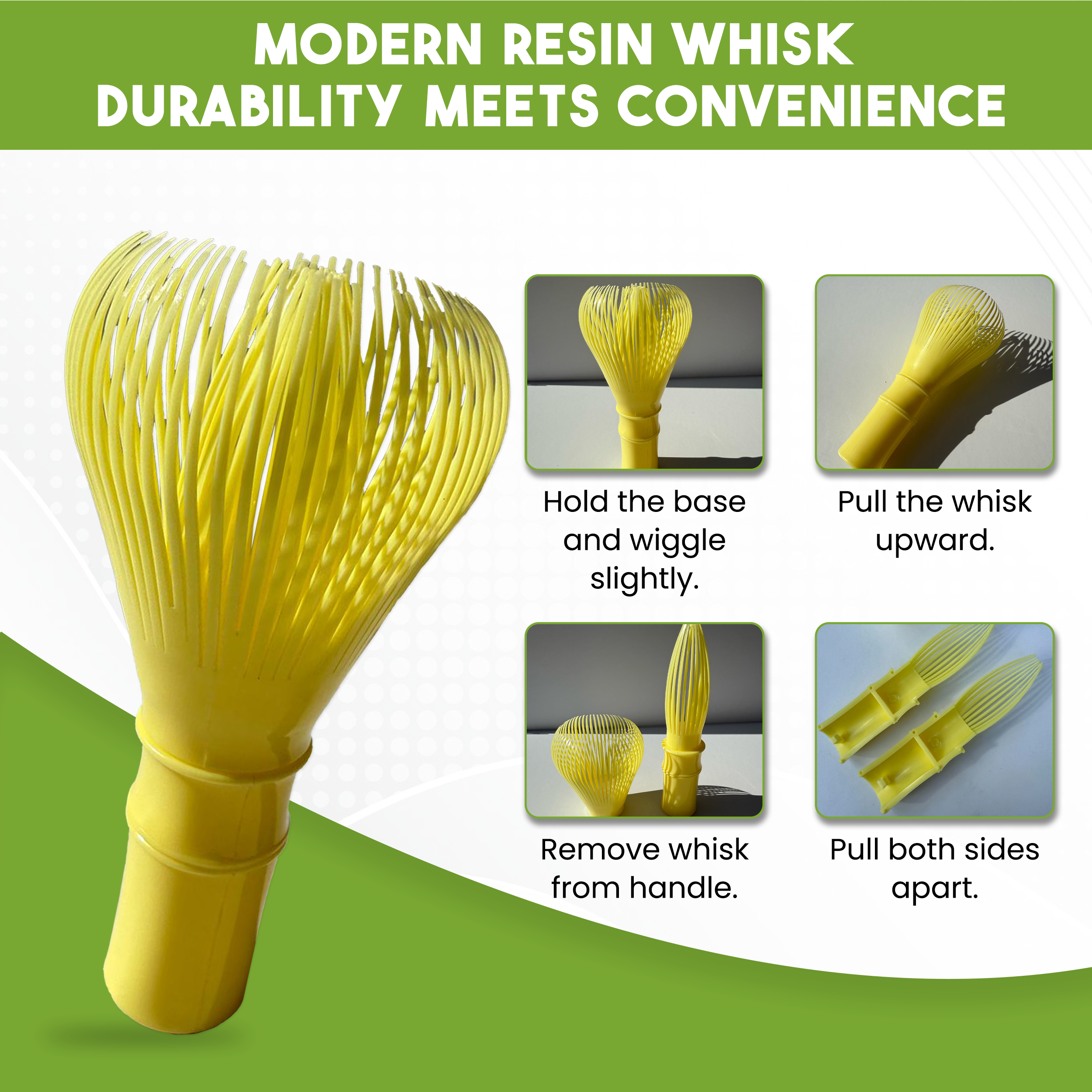 Matcha Whisk Set 2-Pack - Bamboo & Plastic Whisks for Tea & Milk