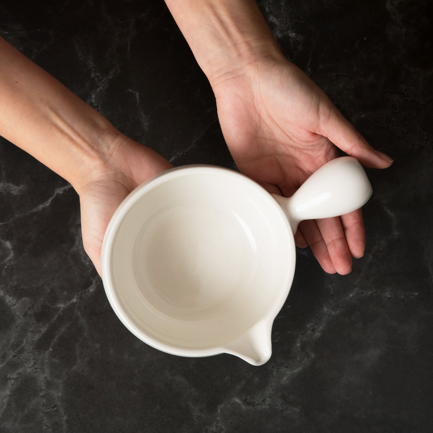 Matcha Set - White Matcha bowl with handle and spout