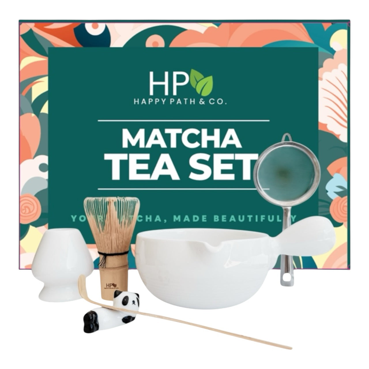 HAPPY PATH & CO: Matcha Set-Whisk & holder, Bowl, Sifter, Scoop, Stand